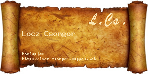 Locz Csongor névjegykártya